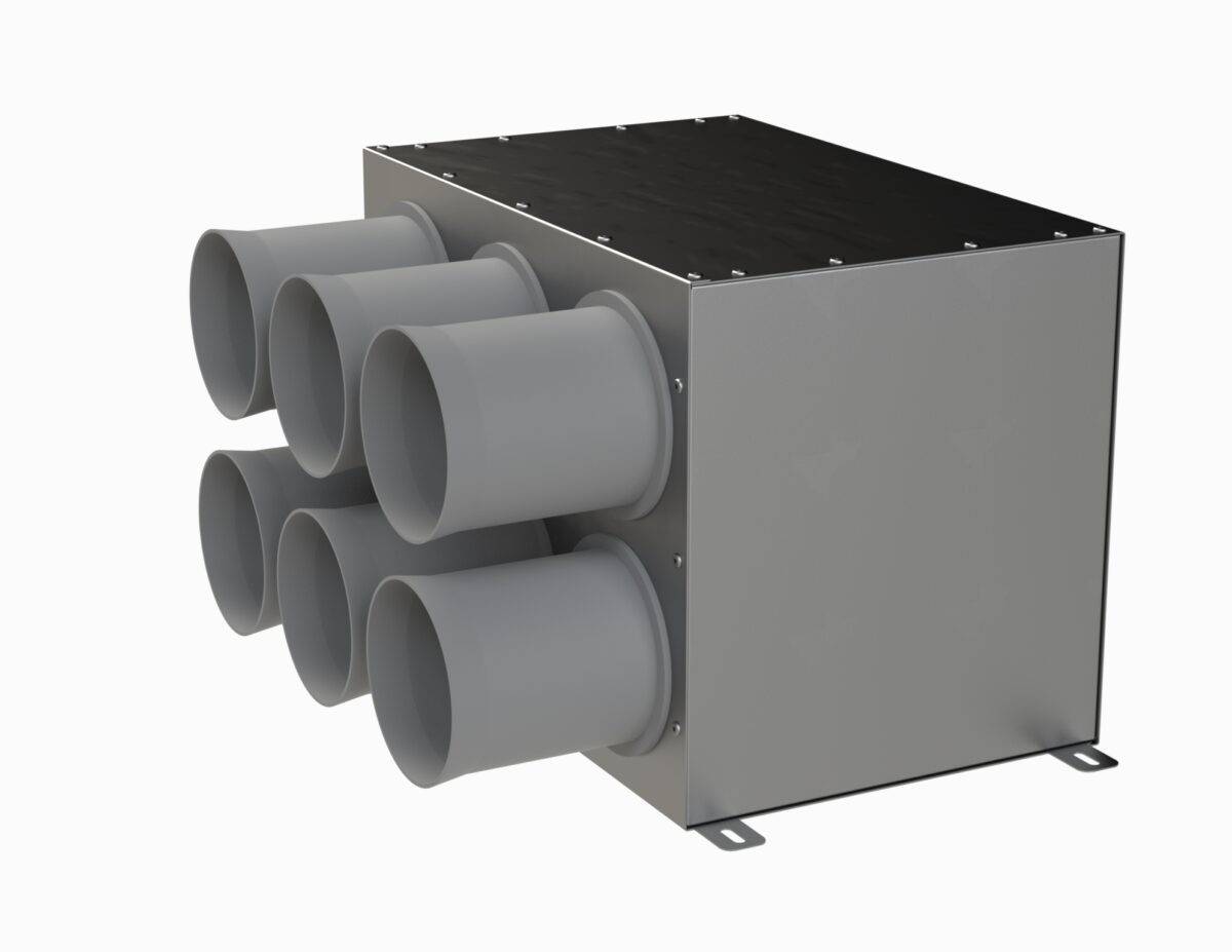 Distribuitor ventilatie liniar izolat 6xDN75 160mm KMF
