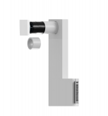 Caseta plata Neopor, fonoabsorbanta, iesire laterala, forma L, dreapta
