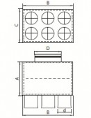 Distribuitor ventilatie liniar izolat 6xDN75 160mm KMF