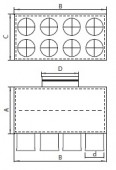 Distribuitor ventilatie liniar izolat 8xDN75 160mm KMF