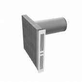 Kit de instalare pentru ventilatie descentralizata inVENTer iV-Twin+ Corner (tub perete, canal plat si grila laterala)