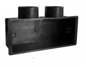Plenum de ventilatie evacuare/introducere aer din ABS 100% reciclat, culoare neagră, 300×100 (2×Ø75)