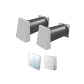 Set complet de ventilatie descentralizata inVENTer 4in1 Office – gri RAL9006, cu 2 unitati iV-Office, controler sMove S8 si senzor CO₂ CS1