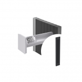 Sistem de admisie aer inVENTer aV100 ALD Corner – complet, cu tub perete, canal plat Corner si grila exterioara antracit RAL7016 (produs la comanda)