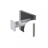 Sistem de admisie aer inVENTer aV100 ALD Corner – complet, cu tub perete, canal plat Corner si grila exterioara gri RAL9006 (produs la comanda)