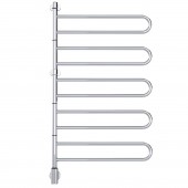 Uscător de prosoape PAX Flex U cu brațe pivotante, control Bluetooth, inox / negru mat